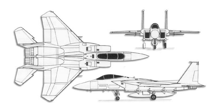 f 15 eagle drawing. Boeing F-15 Eagle